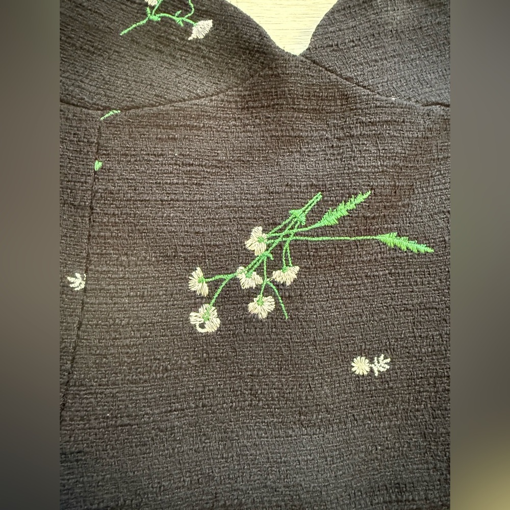 Zara Floral Embroidered Corset Top in Black - Picture 6 of 14